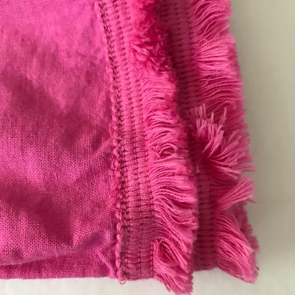 CHICO’S Pink Blouse Top Linen Blend 3/4 Sleeves Fray Trim Women’s Size XL Size 3 - Picture 9 of 16